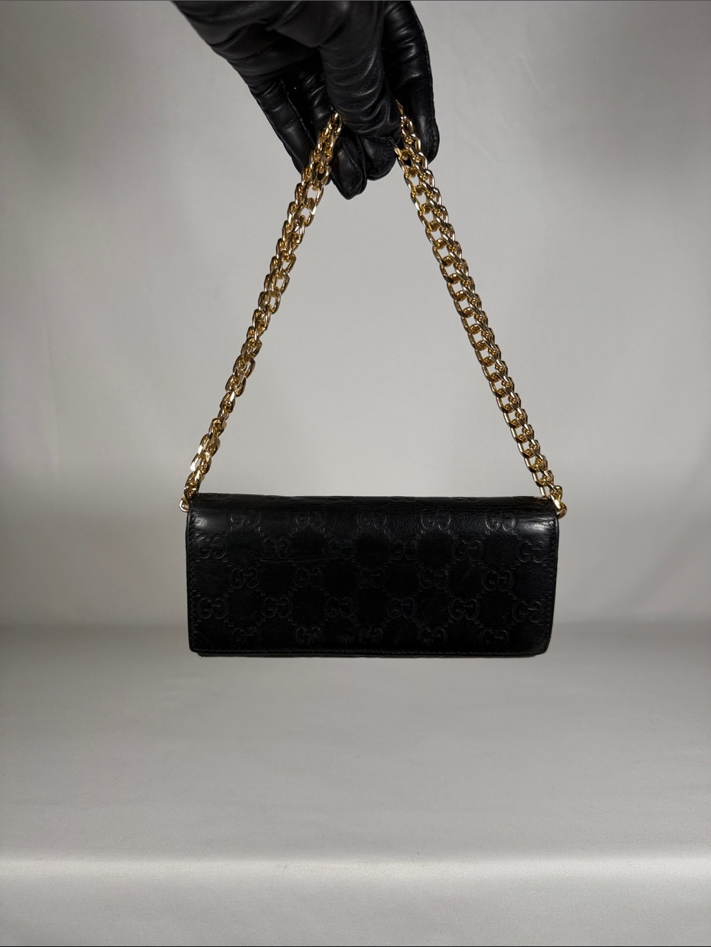 Authentic Gucci Black Leather Long Wallet